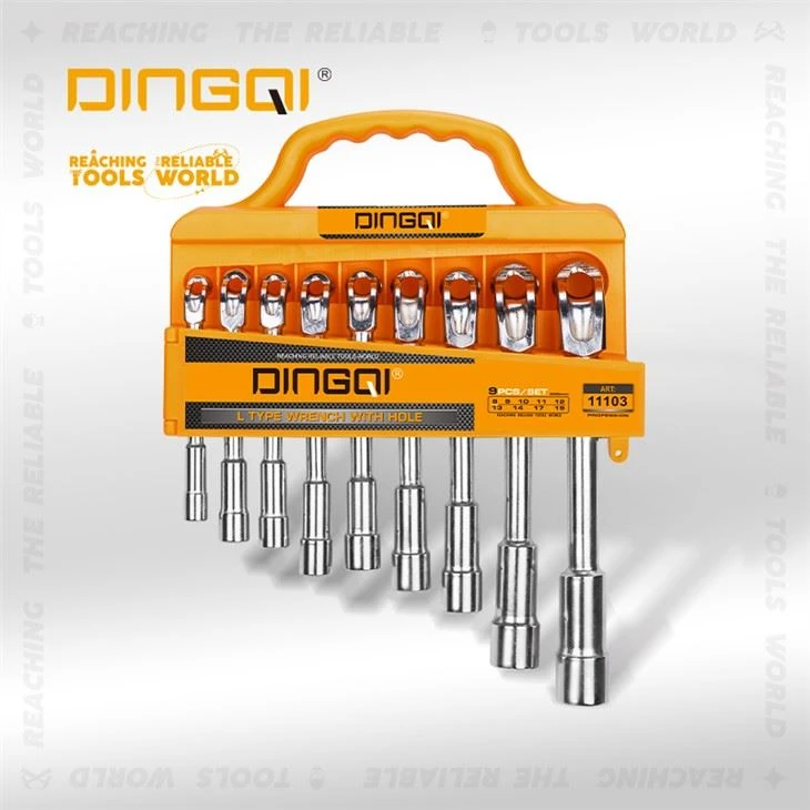 9pcs l ratchet håndnøkkel sett